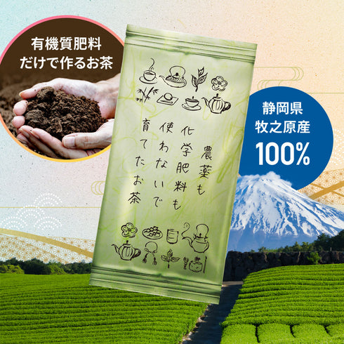 静岡茶 農薬も化学肥料も使わないで育てたお茶 リーフ(茶葉) 100g