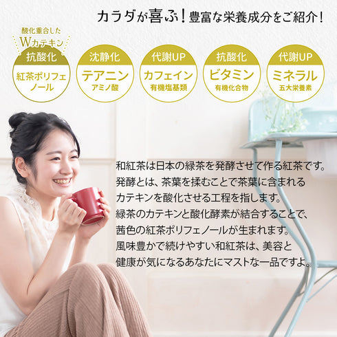 農薬も化学肥料も使わないで育てたお茶 和紅茶ティーバッグ 2.5g×50p