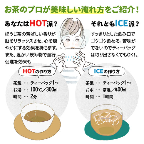 Tea grown without pesticides or chemical fertilizers Hojicha tea bag 2.5g x 100p