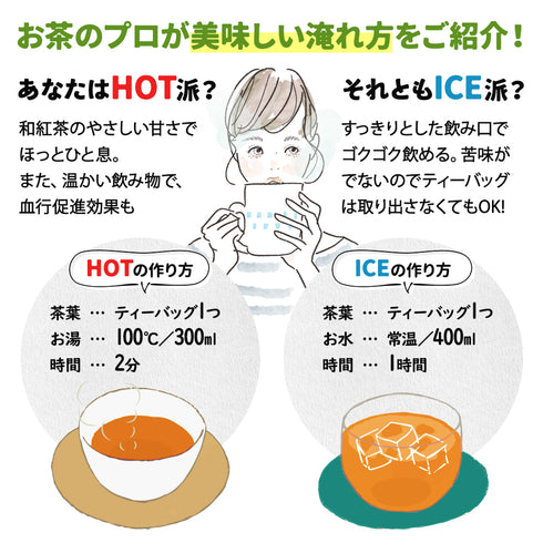 農薬も化学肥料も使わないで育てたお茶 和紅茶ティーバッグ 2.5g×50p