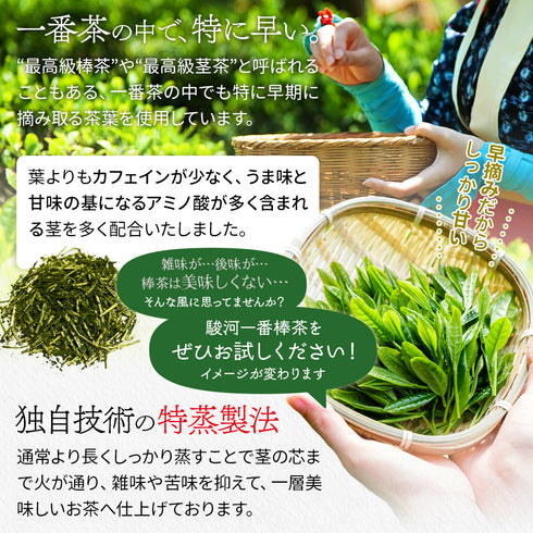 限定特蒸 駿河一番棒茶 茶葉 120g くき茶