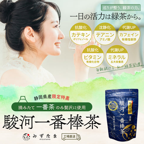 限定特蒸 駿河一番棒茶 茶葉 120g くき茶