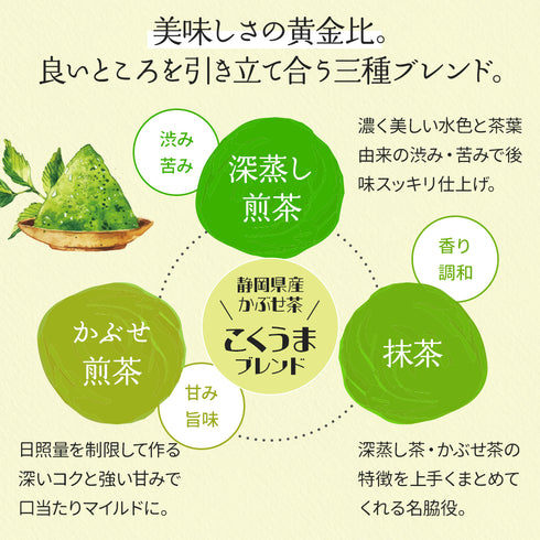 抹茶入り 深蒸し濃茶 ティーバッグ こくうまブレンド 2.5g×100p